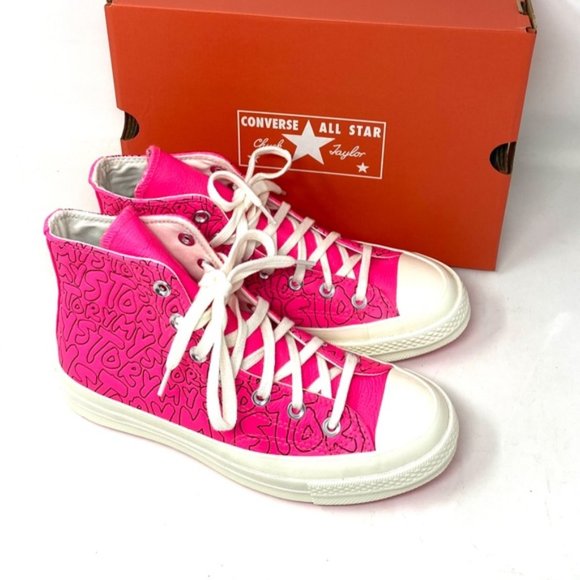 Converse Chuck 70 All Star High Top Pink Leather Women's Sneakers Size 170353C - Picture 4 of 10